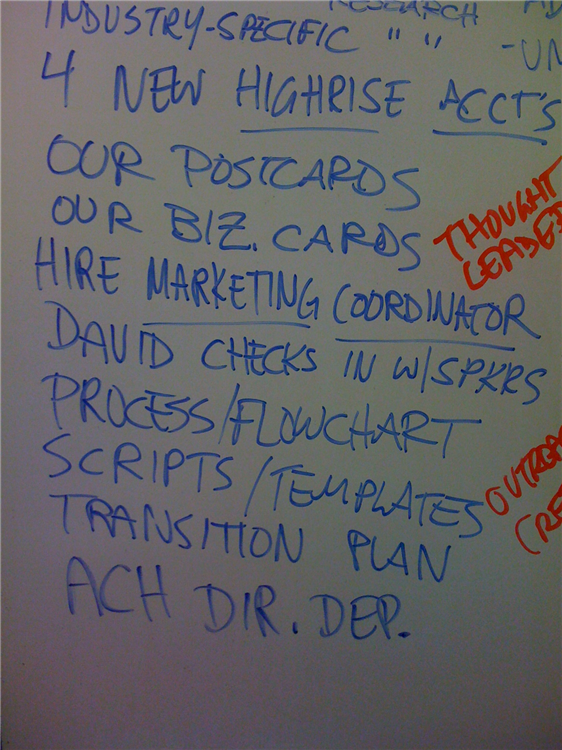 An example of an Action Sheet that we fill in before your VIP Day is over to list out specific short-term and medium-term tasks to support your new business strategy.