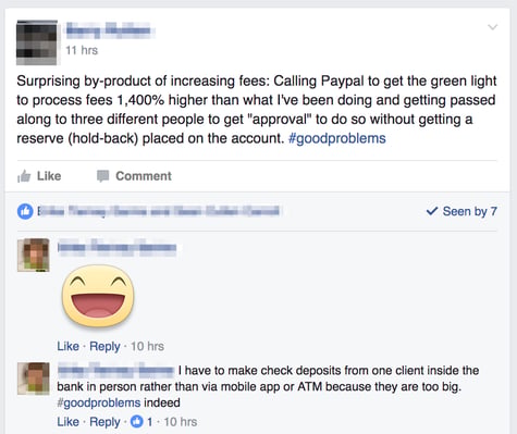 Client success too much money